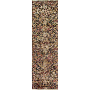 Contemporary Hand-knotted NZ Wool & Bamboo Silk Runner 76cm x 304cm