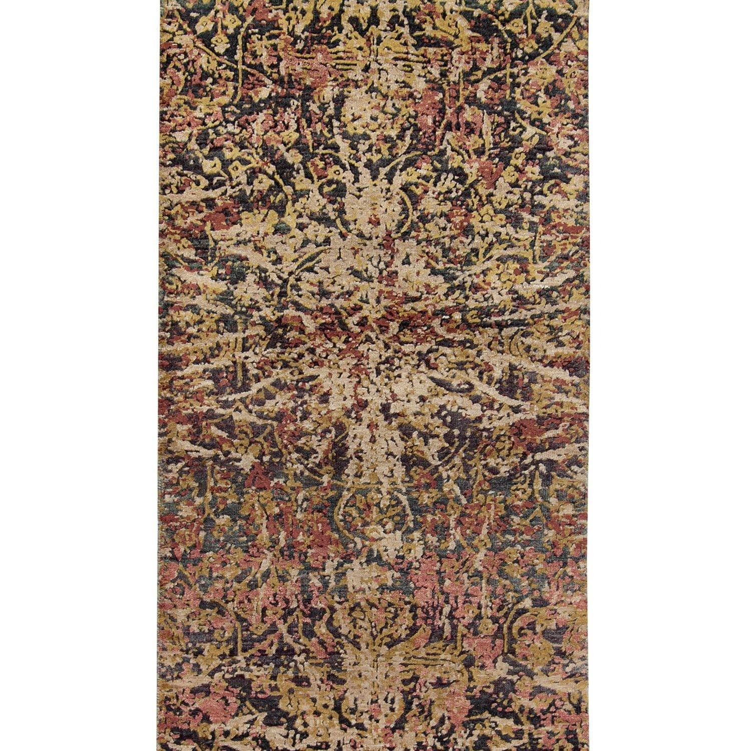 Contemporary Hand-knotted NZ Wool & Bamboo Silk Runner 76cm x 304cm