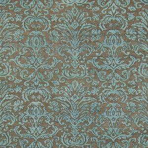 Contemporary Hand-knotted NZ Wool & Silk Damask rug 276cm x 371cm