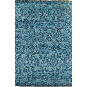 Contemporary Fine Hand-knotted NZ Wool & Bamboo Silk Rug 199cm x 306cm