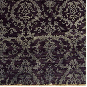 Contemporary Hand-knotted NZ Wool & Bamboo Silk Damask Rug 138cm x 198cm