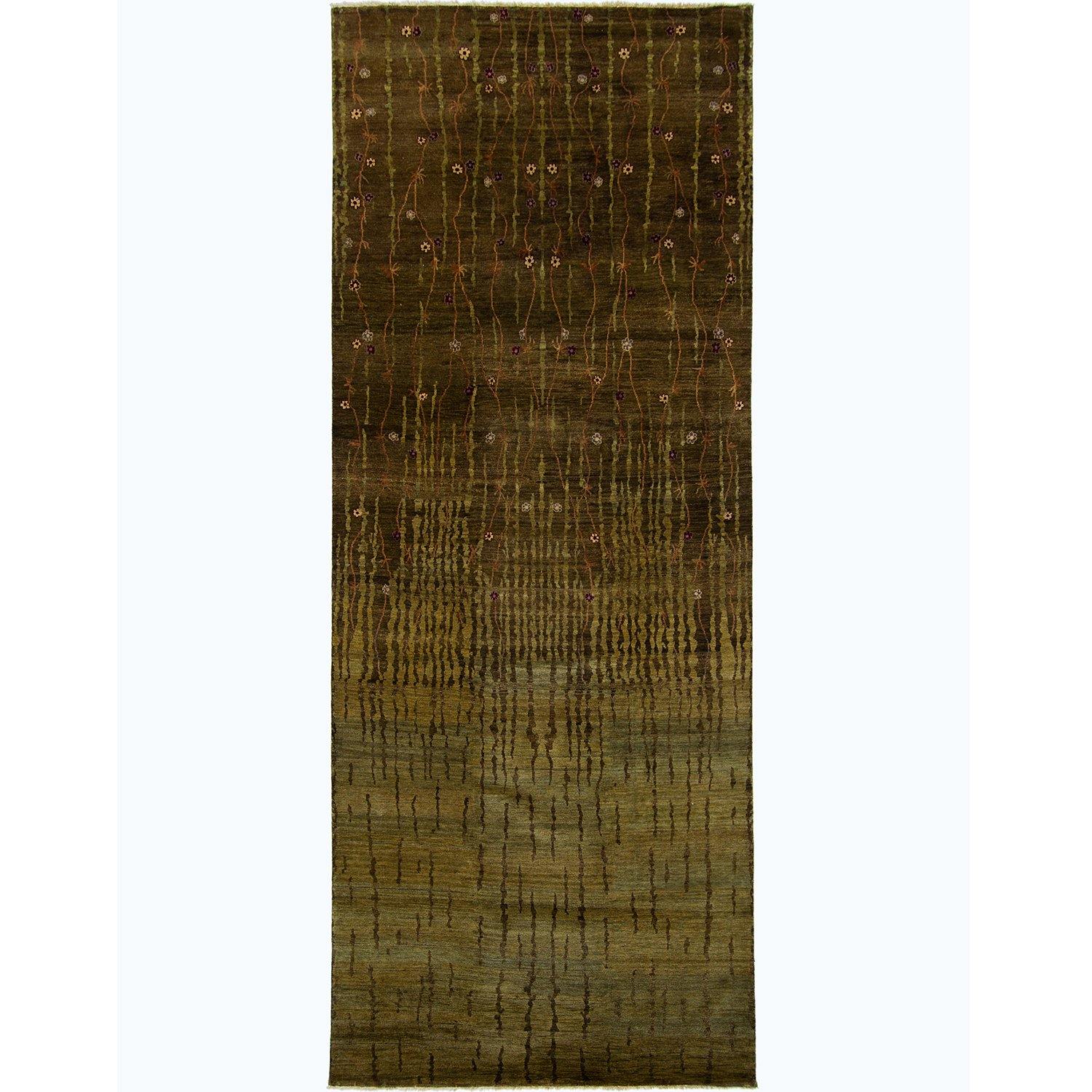 Super Fine Hand-knotted NZ Wool and Silk Contemporary Extra Large Rug 185cm x 485cm