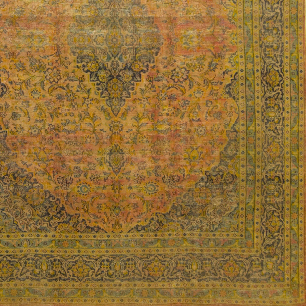 Over-dyed Vintage Persian Rug 243cm x 300cm