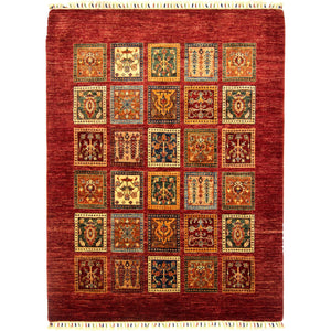 Fine Hand-knotted Wool Tribal Super Kazak Red Rug 155cm x 196cm