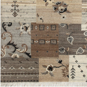 Fine Hand-knotted Patch Weave Wool Modern Rug 171cm x 239cm