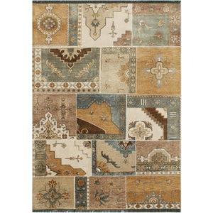 Fine Hand-knotted Wool Patch Weave Rug 171cm x 237cm