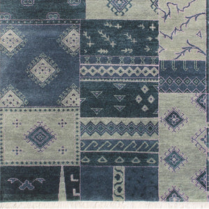 Fine Hand-knotted Patch Weave Wool Modern Rug 167cm x 235cm
