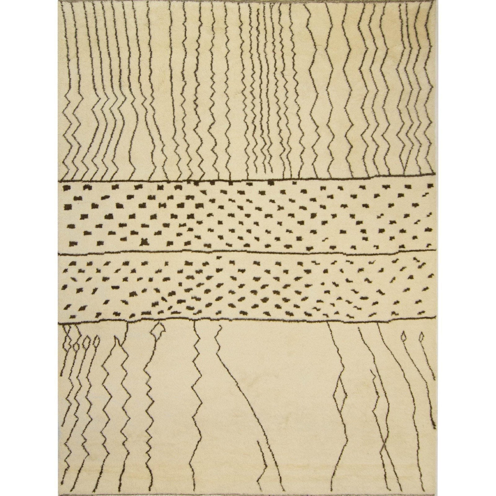 Modern 100% Natural Wool Extra Size Moroccan Rug 309cm x 427cm