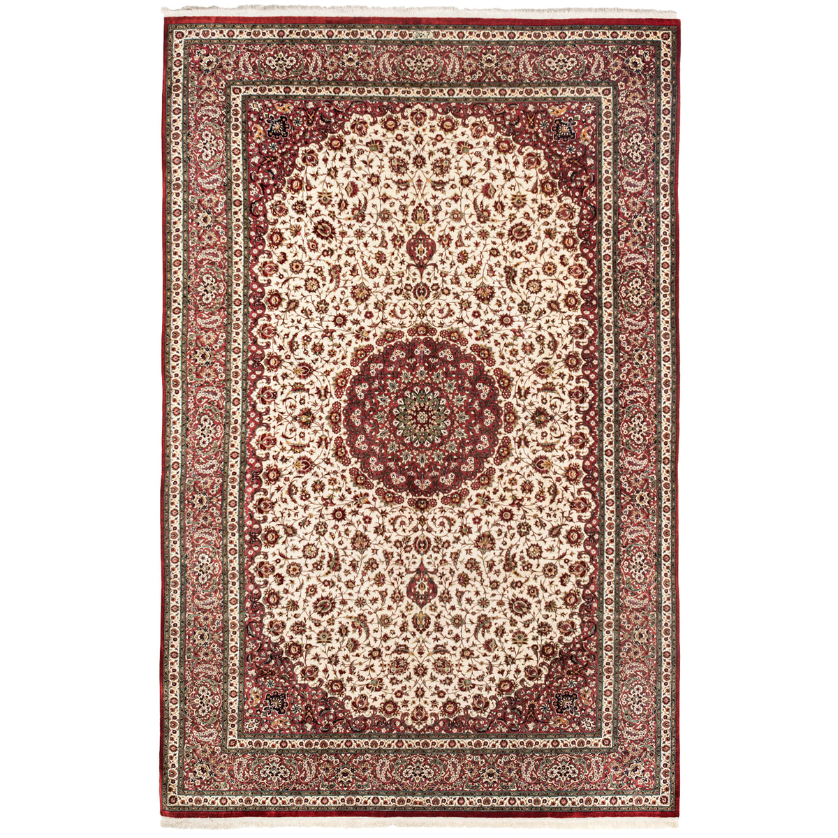 Exceptional Fine Authentic Persian Qom Silk Rug – Signed by Master Haghani