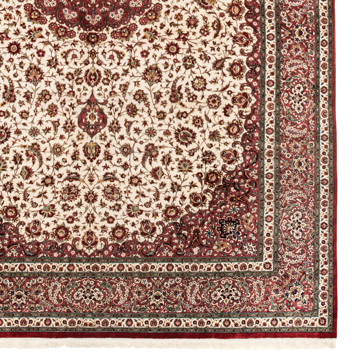 Exceptional Fine Authentic Persian Qom Silk Rug – Signed by Master Haghani