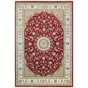 Fine Hand-knotted Wool & Silk Nain Rug 241cm x 353cm