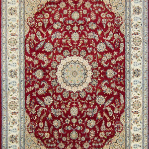 Fine Hand-knotted Wool & Silk Nain Rug 241cm x 353cm