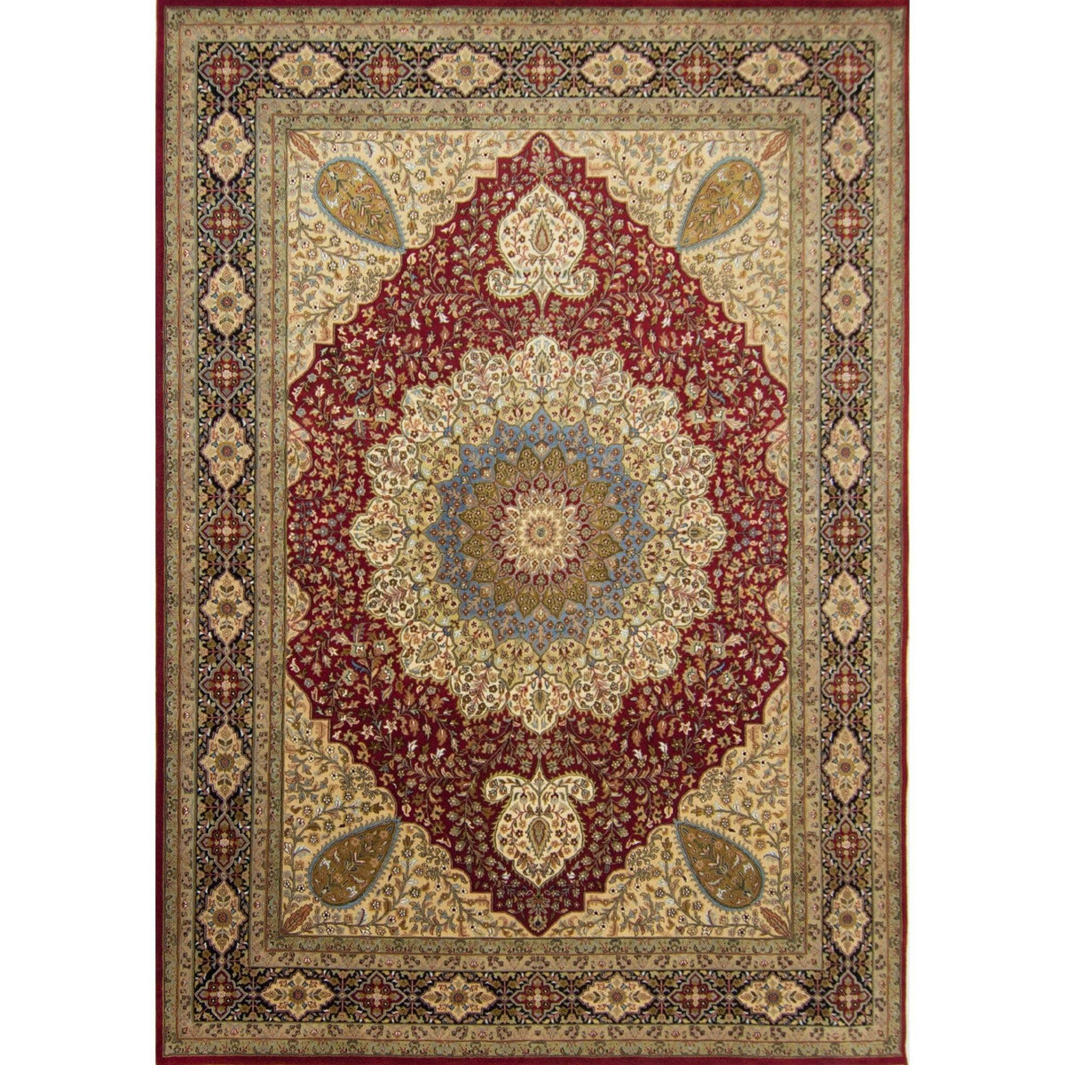 Fine Hand-knotted Wool and Silk Tabriz Design Rug 274cm x 363cm