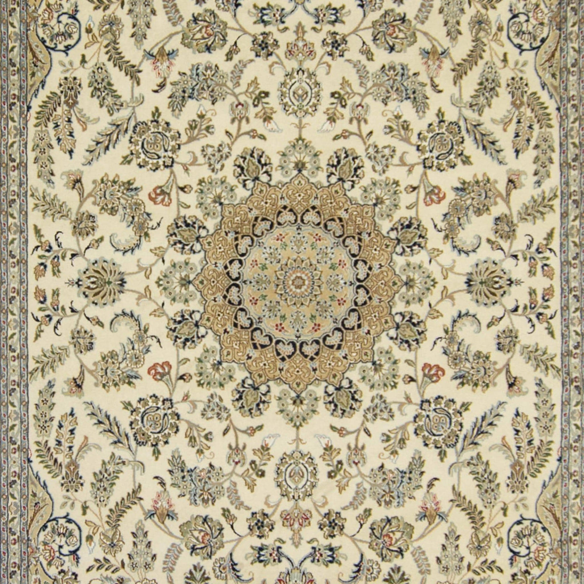 Fine Hand-knotted Wool & Silk Nain Rug 192cm x 303cm