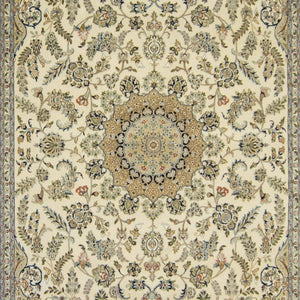 Fine Hand-knotted Wool & Silk Nain Rug 192cm x 303cm