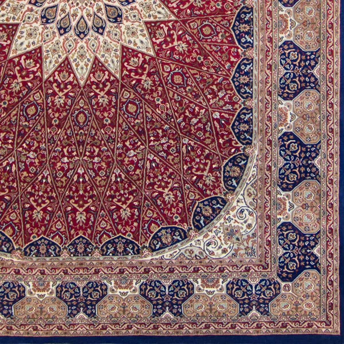 Fine Hand-knotted Persian Wool and Silk Tabriz Rug 251cm x 361cm