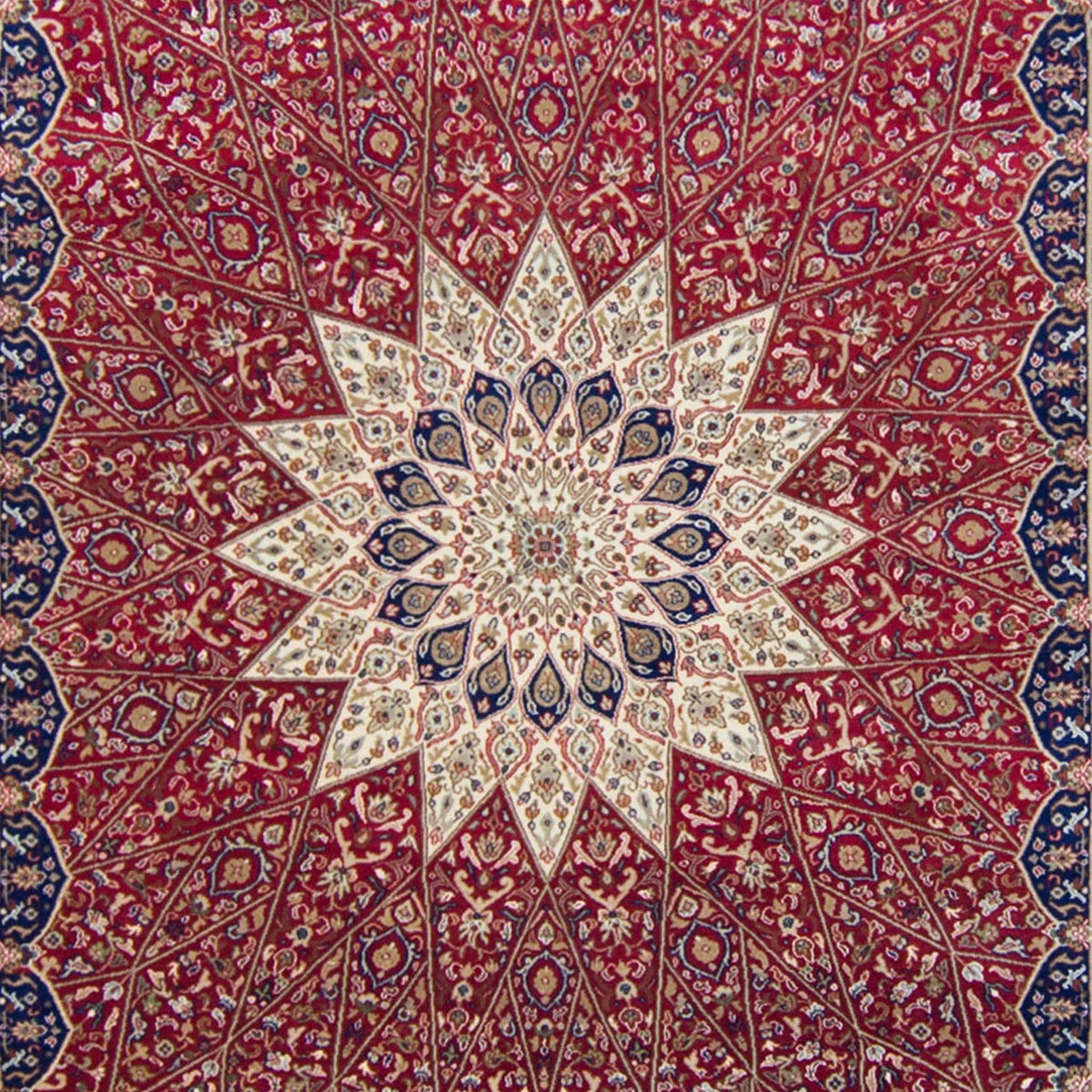 Fine Hand-knotted Persian Wool and Silk Tabriz Rug 251cm x 361cm