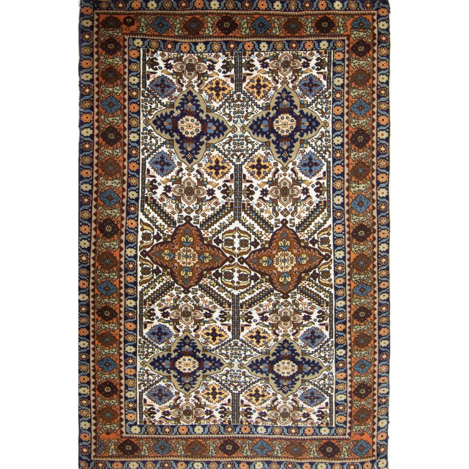 Super Fine Wool and Silk Hand-knotted Persian Ardabil Rug 133cm x 197cm