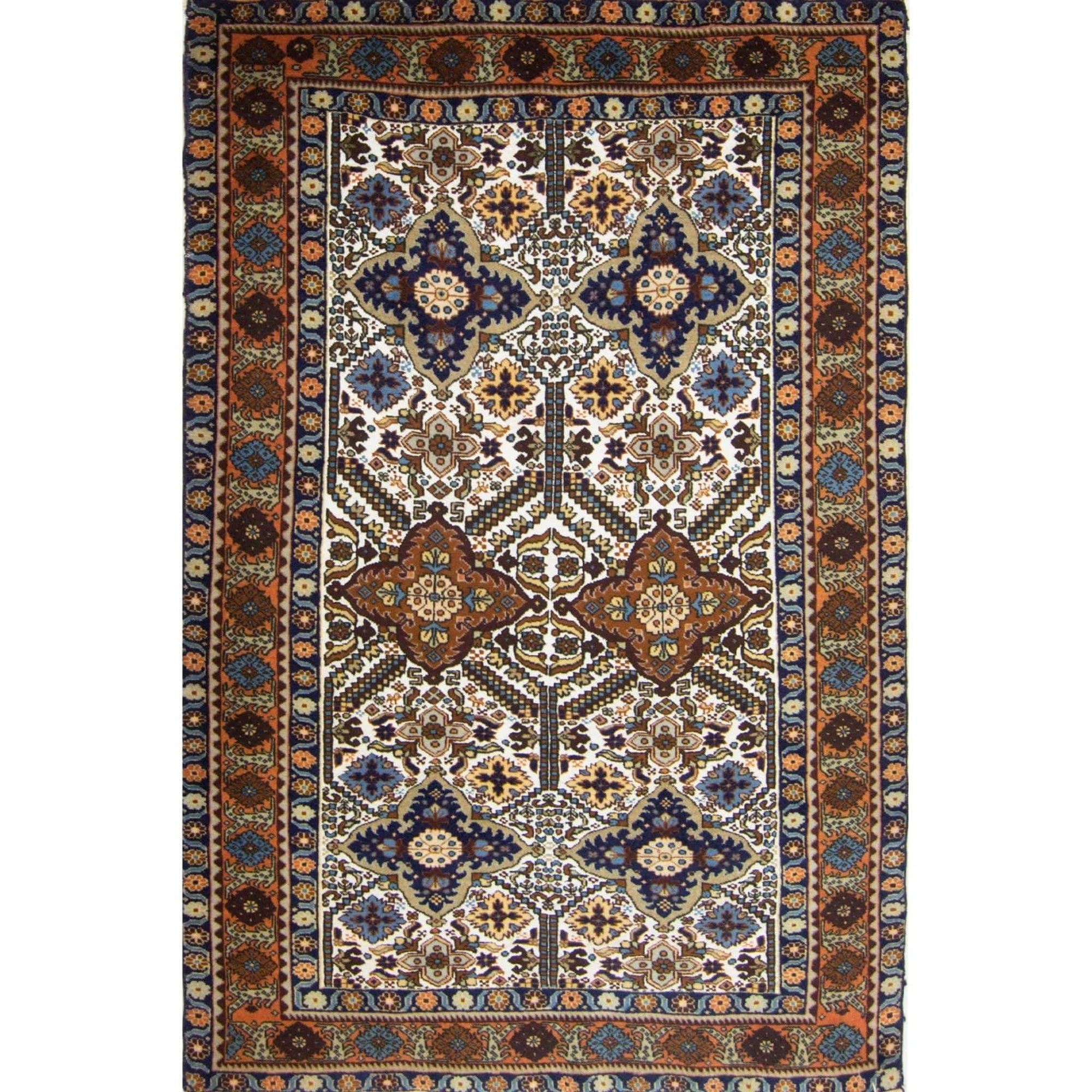 Super Fine Wool and Silk Hand-knotted Persian Ardabil Rug 133cm x 197cm