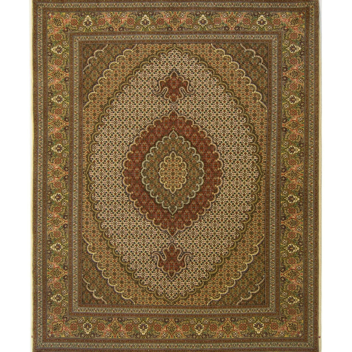 Super Fine Hand-knotted Persian Wool and Silk Tabriz - Mahi Rug 152 cm x 195 cm