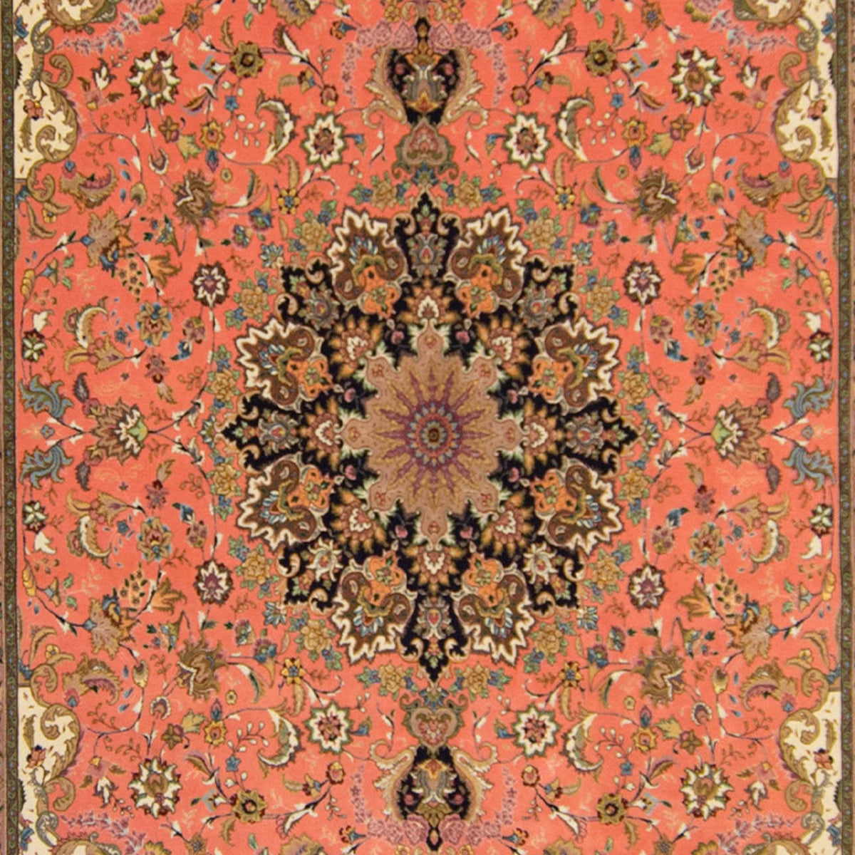 Super Fine Hand-knotted Wool and Silk Tabriz Rug 241cm x 350cm