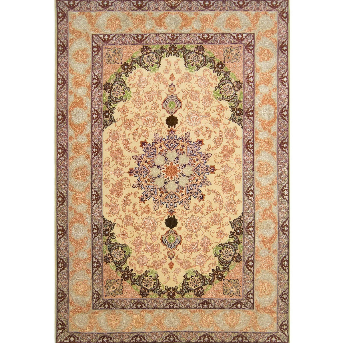 Super Fine Hand-knotted Genuine Persian Wool &amp; Silk Isfahan Rug (SIGNED) 156cm x 230cm