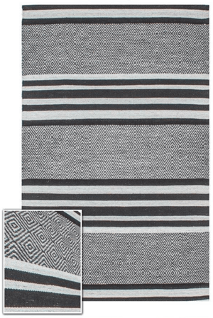 Handmade Black & Grey Kilim Rug 152cm x 241cm