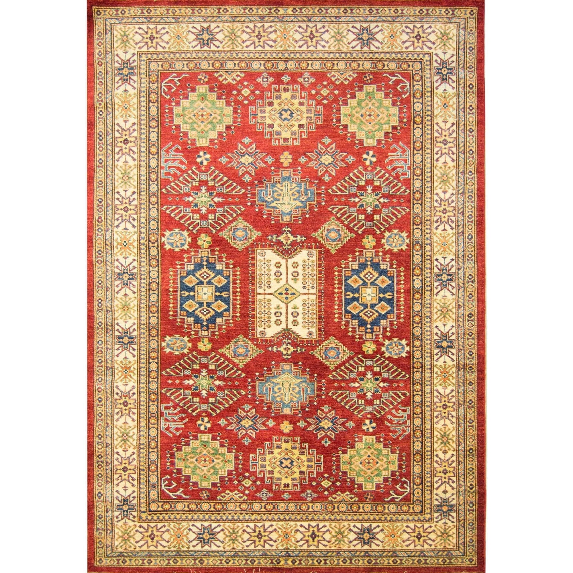 Fine Hand-knotted Wool Super Kazak Rug 183cm x 264cm