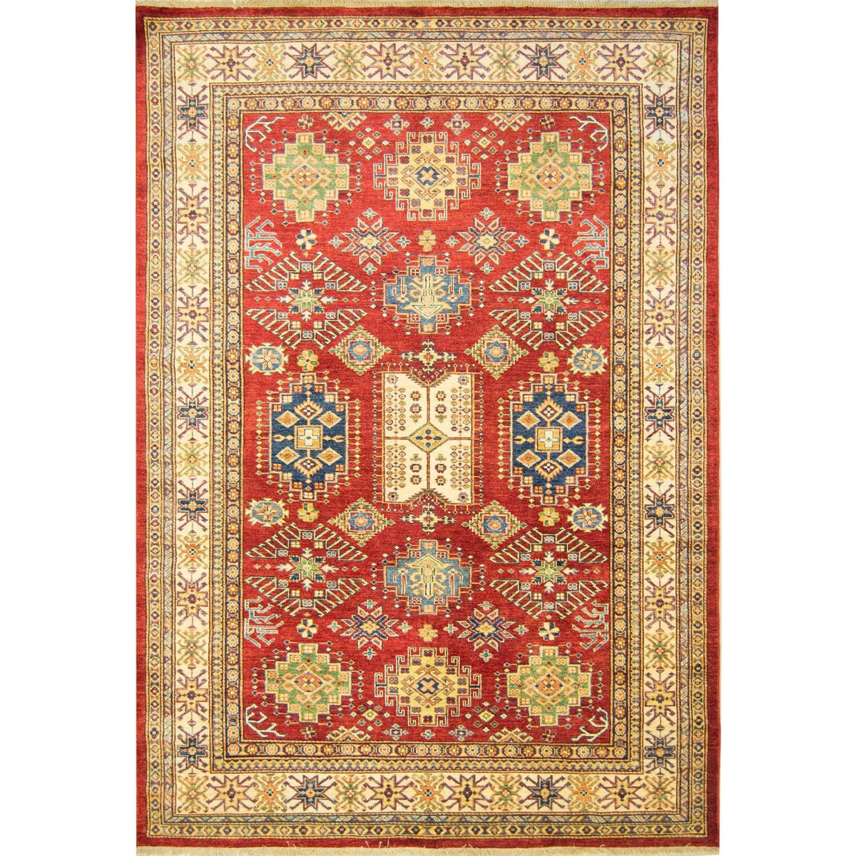 Fine Hand-knotted Wool Super Kazak Rug 183cm x 264cm